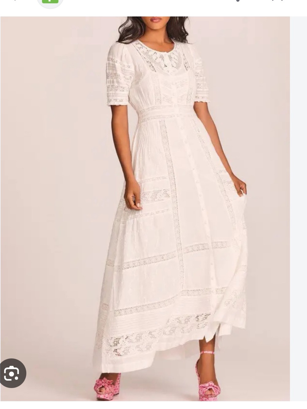 NWT LoveShackFancy WHITE LACE EMBROIDERED FRANCILLA MAXI DRESS Size 2